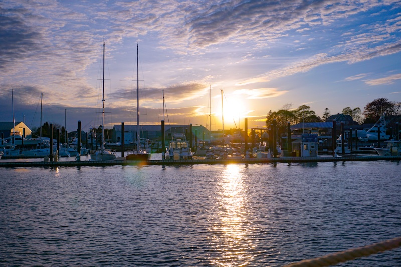 Mystic CT at Sunset on Argia Mystic Cruise