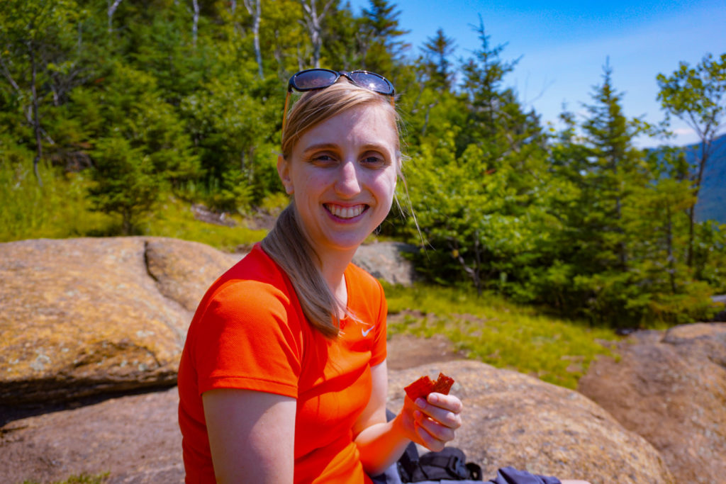 Beef jerky on a hike in the Adirondacks