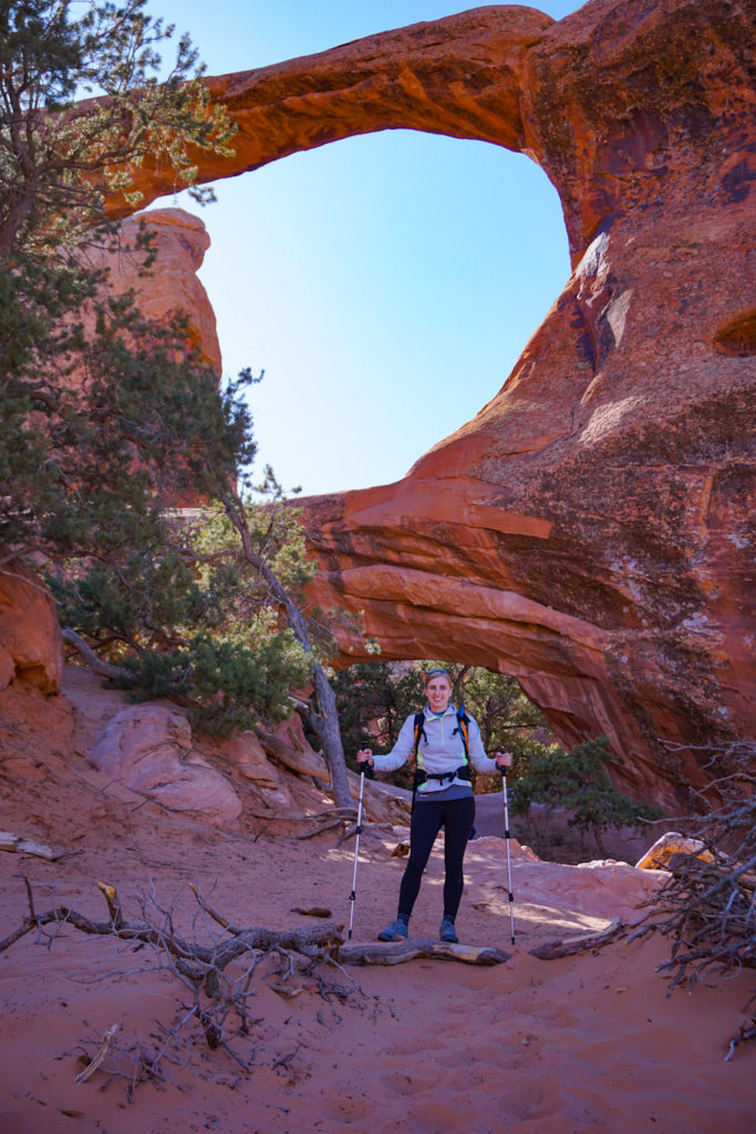 Me at Double O Arch Devils Garden Arches National Park